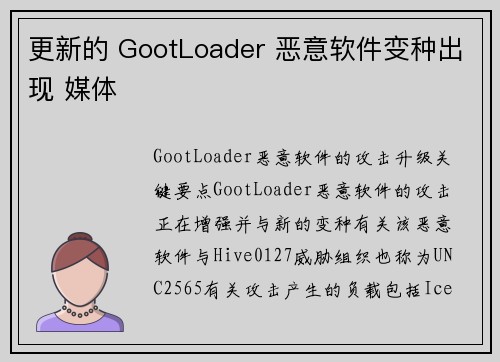 更新的 GootLoader 恶意软件变种出现 媒体